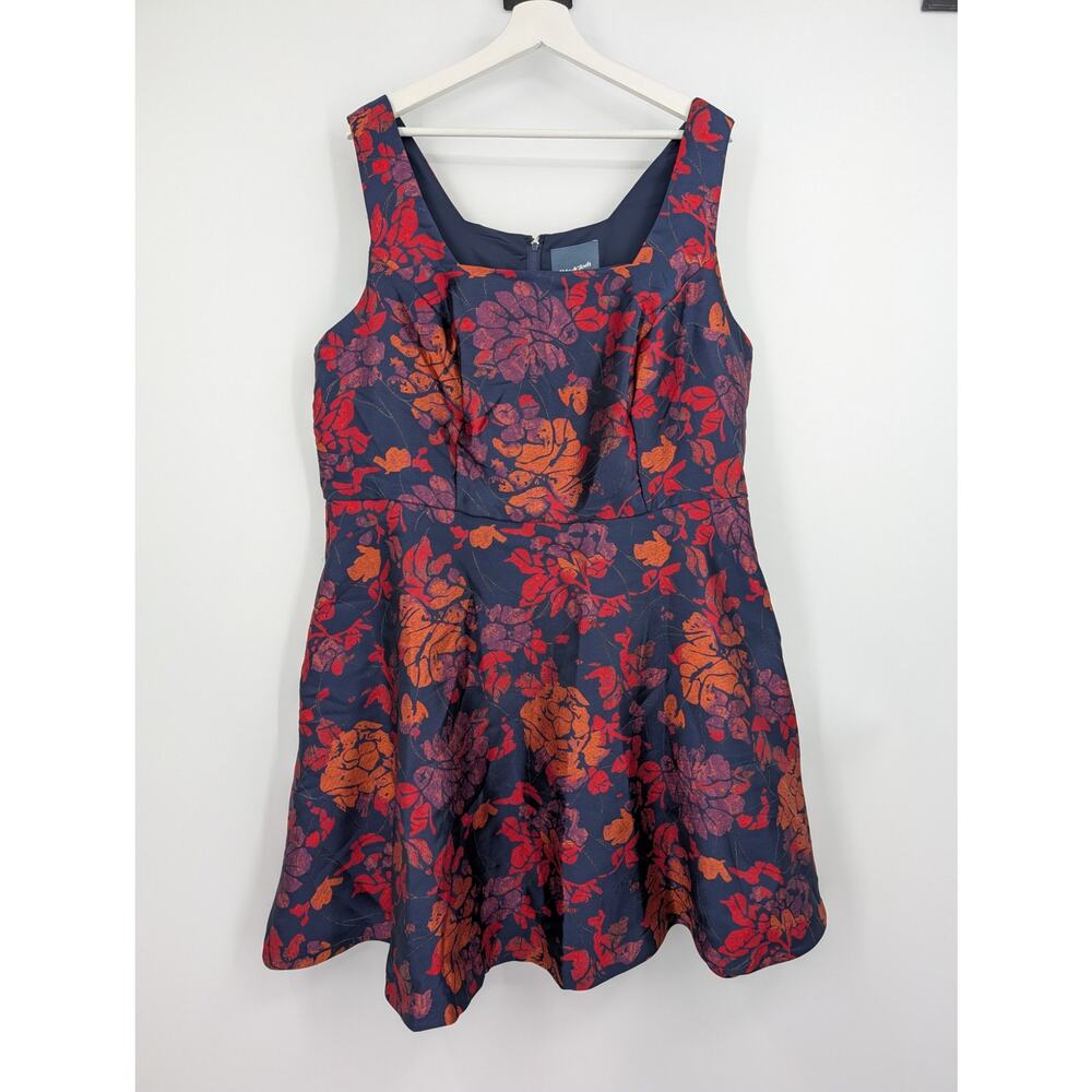 ModCloth RSVP Ready Sleeveless Dress Sz 22 Cocktail Pockets Fit Flare Floral